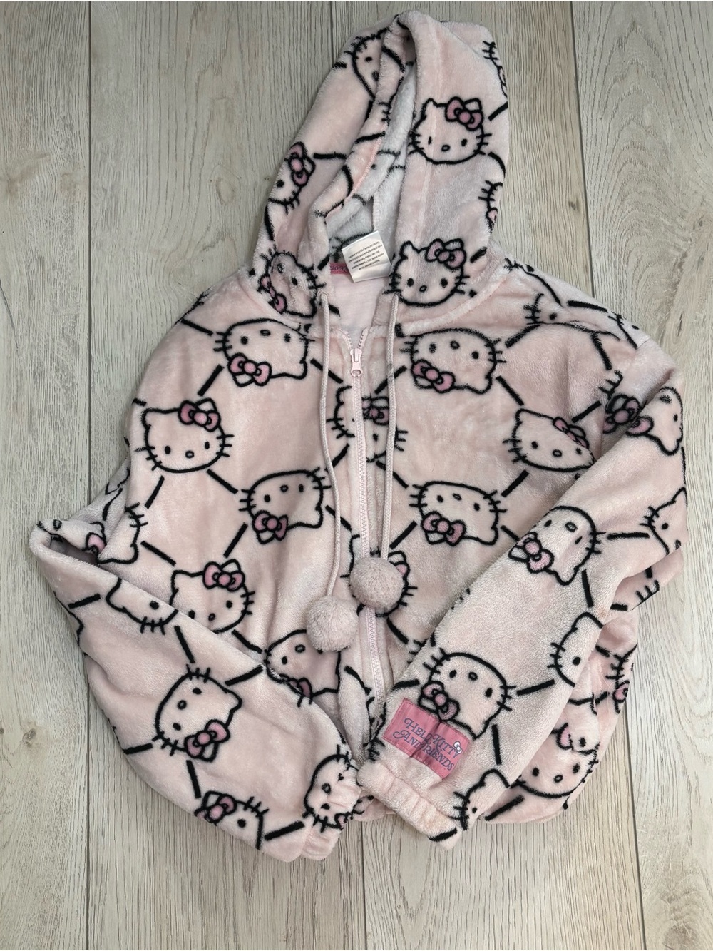 Hello Kitty Pink Hooded Fleece Zip-Up